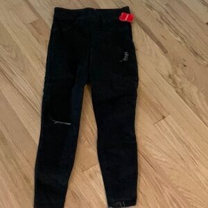 SPANX Distressed Denim Leggings Vintage Black size Small Pull-On Shaping‎ Frayed